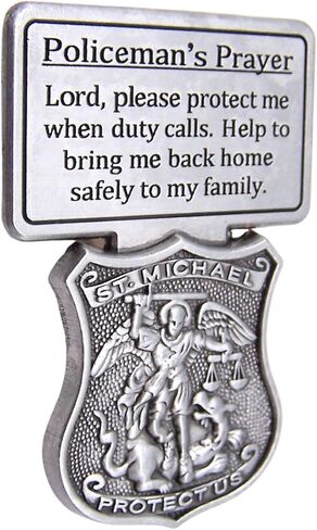 Wowser St. Michael Policeman's Prayer Visor Clip, Police Patron Saint Religious Gift, 2.5 Inches in Kuwait