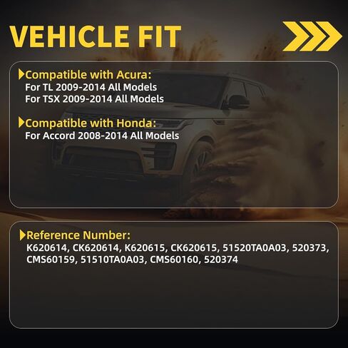 ذراع التحكم العلوي الأمامي مع وصلة كروية مناسبة لجميع الموديلات Acura TL TSX 2009-2014، Honda Accord 2008-2014 - طقم تعليق مكون من قطعتين K620614 K620615 in Kuwait