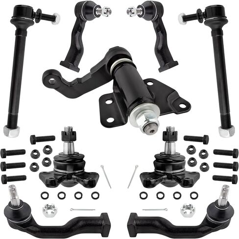 BOXI (Set of 9) Front Inner & Outer Tie Rods + Lower Ball Joints + Sway Bars + Idler Arm Fit for Kia Sportage 1995 1996 1997 1998 1999 2000 2001 2002 | K90361 K9889 K9888 ES3484 ES3485 ES3486 ES3487 in Kuwait