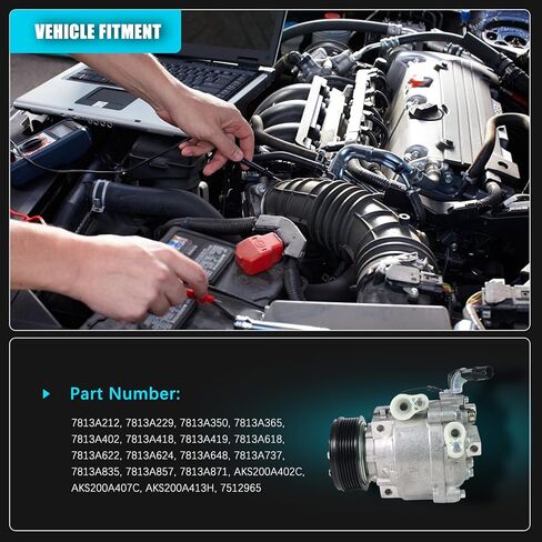 Air Conditioner AC Compressor with Clutch Fit for Mitsubishi Lancer 2.0L 2.4L 2009-2014 Outlander 2008-2015 Outlander Sport 2011-2015 813A212 7813A229 7813A350 7813A365 7813A402 in Kuwait