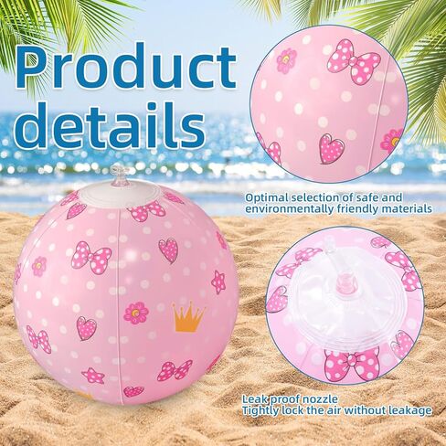 8 Pack Pink Bow Beach Ball, 7.87" for Summer Pool and Beach Game Gifts Birthday Party Supplies Decorations in Saudi Arabia