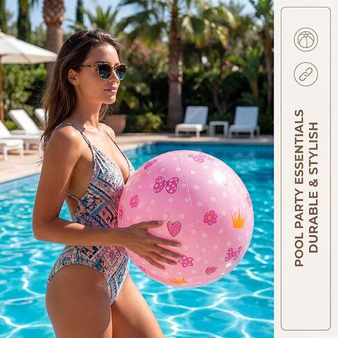 8 Pack Pink Bow Beach Ball, 7.87" for Summer Pool and Beach Game Gifts Birthday Party Supplies Decorations in Saudi Arabia