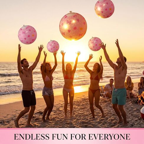 8 Pack Pink Bow Beach Ball, 7.87" for Summer Pool and Beach Game Gifts Birthday Party Supplies Decorations in Saudi Arabia