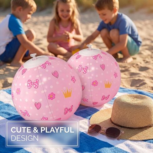8 Pack Pink Bow Beach Ball, 7.87" for Summer Pool and Beach Game Gifts Birthday Party Supplies Decorations in Saudi Arabia
