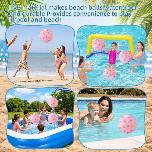 8 Pack Pink Bow Beach Ball, 7.87" for Summer Pool and Beach Game Gifts Birthday Party Supplies Decorations in Saudi Arabia