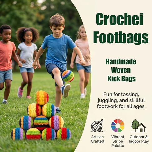 Hacky Footbag Sack Set – Soft Kick Sack Balls for Adults & Beginners – Durable Juggling & Outdoor Game – Portable Fun for Beach, Camping, Backyard & Summer Party in Kuwait