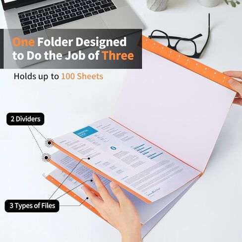 20 Pack Colored Hanging File Folders with 2 Dividers Letter Size, 5 Color Assorted, Goefun Classification Folders for Drawer, Cabinet, with 1/5-Cut Adjustable Tabs (No Built-in Tab on Divider) in Kuwait