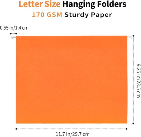 20 Pack Colored Hanging File Folders with 2 Dividers Letter Size, 5 Color Assorted, Goefun Classification Folders for Drawer, Cabinet, with 1/5-Cut Adjustable Tabs (No Built-in Tab on Divider) in Kuwait