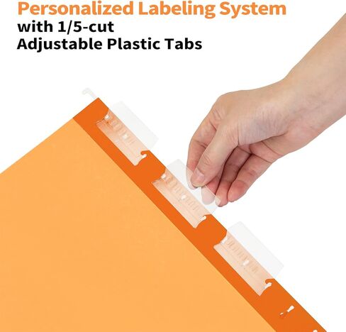 20 Pack Colored Hanging File Folders with 2 Dividers Letter Size, 5 Color Assorted, Goefun Classification Folders for Drawer, Cabinet, with 1/5-Cut Adjustable Tabs (No Built-in Tab on Divider) in Kuwait