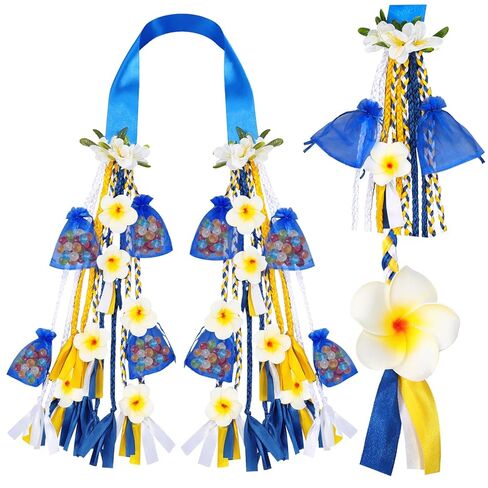 Suncalla 70 بوصة أسود أحمر حلوى التخرج Lei Hawaiian Graduation Lei فئة 2026 مع حقيبة الكيس الأوركيد والبلوميريا الاستوائية هاواي لوا ليس للتهاني غراد هدية المدرسة الثانوية العليا in Kuwait