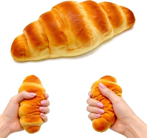 Butter Bread Squishy Toy, Slow Rising Squishies, Mystery Box Surprise Fidget Squeeze Toy, Soft Sensory Stress Ball, Anxiety Relief Fidget Toy, for Kids & Adults (Croissant Bread) in Saudi Arabia
