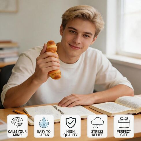 Butter Bread Squishy Toy, Slow Rising Squishies, Mystery Box Surprise Fidget Squeeze Toy, Soft Sensory Stress Ball, Anxiety Relief Fidget Toy, for Kids & Adults (Croissant Bread) in Saudi Arabia