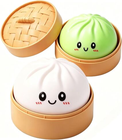 Dumpling Squeeze – Soft TPR Squeeze, Slow Rising Stress Relieving Fidget Gift, Bao Bun Desk Decoration, Handheld Relaxation for Office Home（White） in Saudi Arabia