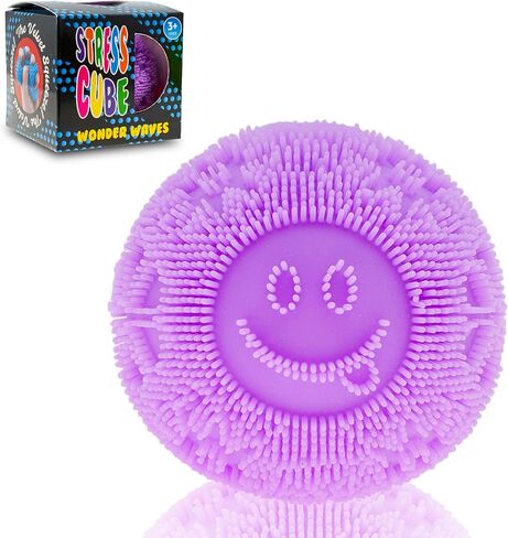 Fuzz Squishy Stress Ball - Soft Fidget Toy with Smiley Face for Anxiety Relief, Sensory Play for Kids & Adults, Perfect for Office & School in Saudi Arabia