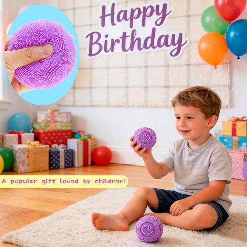 Fuzz Squishy Stress Ball - Soft Fidget Toy with Smiley Face for Anxiety Relief, Sensory Play for Kids & Adults, Perfect for Office & School in Saudi Arabia