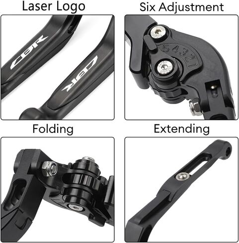 for Aprilia RSV4 FACTORY/RSV4-R/RR/RF 2009-2022 Motorbike CNC Aluminum Adjustable Folding Brakes Clutch Levers RSV4 Hand Brake Lever (Black) in Saudi Arabia