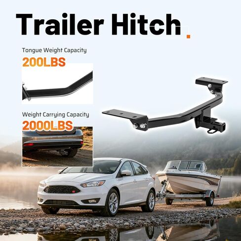 وصلة سحب المقطورة من الفئة 1، جهاز استقبال 1.25 بوصة متوافق مع موديلات 2012-2018 Ford Focus SE/SEL/S/Titanium in Kuwait