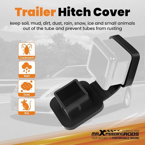 maXpeedingrods Trailer Hitch Receiver with Rubber Hitch Cover, Rear Class 2 Tow Hitch, 1-1/4 inch Receiver Fits for ES350 2007-2012 & for Toyota Camry Hybrid 2007-2011 in Kuwait