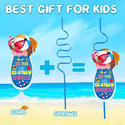 festival End of The Year Gifts, 18 Pack End of The Year Cards and Reusable Drinking Straws Kit for End of the Year Gift in Saudi Arabia
