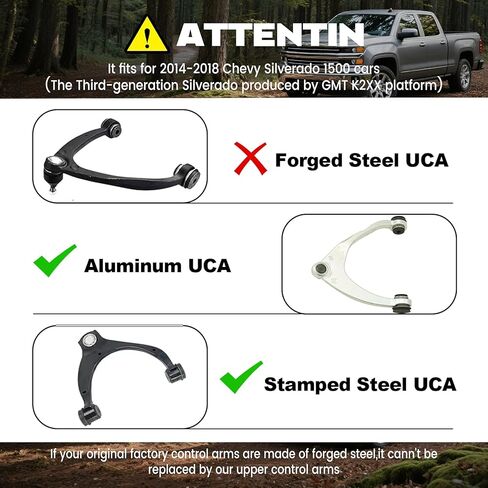 2-4" Lift Front Upper Control Arm for 2014-2018 Chevy Silverado 1500 & GMC Sierra 1500,2015-2020 Chevy Suburban 1500, Yukon，Tahoe, Yukon XL, PU Bushed Red Tubular Arms with Ball Joints in Saudi Arabia