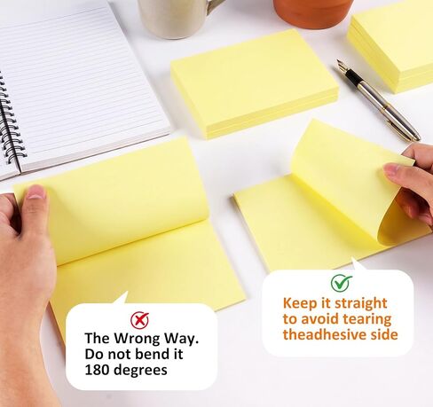 Yellow Sticky Notes Large,4 x 6in Super Big Notepads,400pcs Super Sticking Note Pads for Vertical Surfaces,Monitors,Walls,Windows and Office Desk Accessories,Clean Removal Adhesive for to Do List in Kuwait