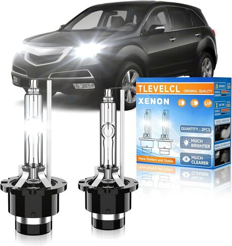 Fit for Acura 2004-2014 TL TSX 2007-2015 MDX RDX RL 2010-2013 ZDX D2S HID Xenon Headlight Bulbs, Upgraded Low Beam 35W Bi-Xenon Light Bulb Replace, 8000K White Blue, Plug and Play, Pack of 2 in Saudi Arabia