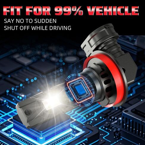 Fits for Ford Focus 2012-2018 High Low Beam Lights Bulbs Combo Pack, 6000K White Plug-and-Play 600% Brighter Lightnes Super Bright Lights Bulbs,50,000+ Hours Lifespan (Pack of 4) in Saudi Arabia