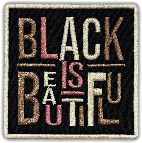 Black is Beautiful Embroidered Patch Black Girl Fabric Applique Embroidery Patches Melanin Poppin Positive Affirmation Iron On Sew On Patches for Clothes Backpacks Hats Gifts for Women Men 3x3 Inches in Saudi Arabia