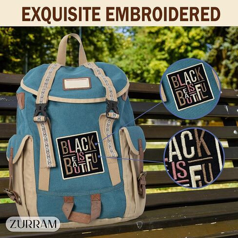 Black is Beautiful Embroidered Patch Black Girl Fabric Applique Embroidery Patches Melanin Poppin Positive Affirmation Iron On Sew On Patches for Clothes Backpacks Hats Gifts for Women Men 3x3 Inches in Saudi Arabia