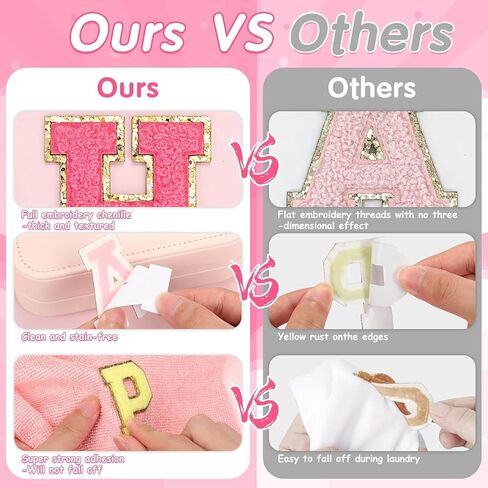 106 PCS Chenille Letter Patches Sticker, Self Adhesive Chenille Patches for Clothing, Varsity Letters Iron on Letters Patches for Hats Backpacks Bags in Saudi Arabia