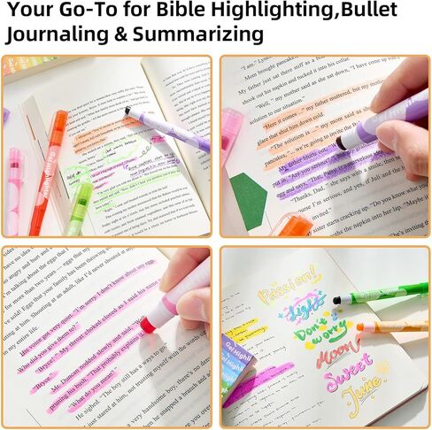 12-Pack Bible Highlighters No Bleed -Vibrant Pastel Colors Aesthetic Twist-Up Gel Highlighters Set, Dry Bible Markers for Bible Journaling, Study, School - No Smear on Thin Paper in Saudi Arabia