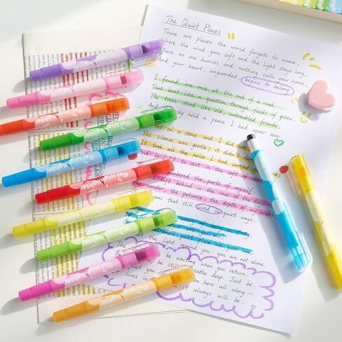 12-Pack Bible Highlighters No Bleed -Vibrant Pastel Colors Aesthetic Twist-Up Gel Highlighters Set, Dry Bible Markers for Bible Journaling, Study, School - No Smear on Thin Paper in Saudi Arabia