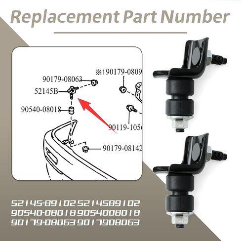 2Pcs 52145-89102 Front Bumper Side Mounting Bracket Support Kit Replacement for Toyota Pickup 1989-1995 for 4Runner 1990-1995 for T100 1993-1998 Face Bar Stay Support Replace 90540-08018 in Kuwait