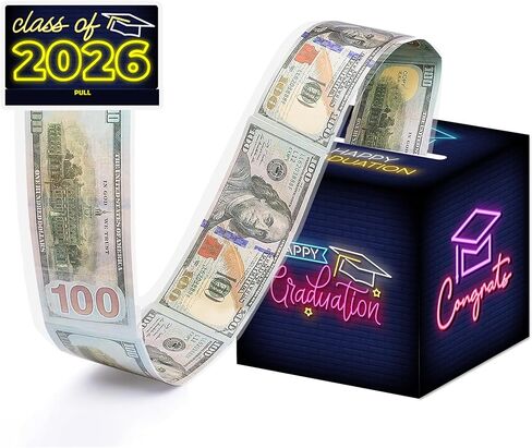 صندوق سحب أموال التخرج من فئة 2026 من Fufflomi للهدايا النقدية، صندوق نقود تهنئة التخرج لديكورات التخرج، ذهبي أسود in Kuwait