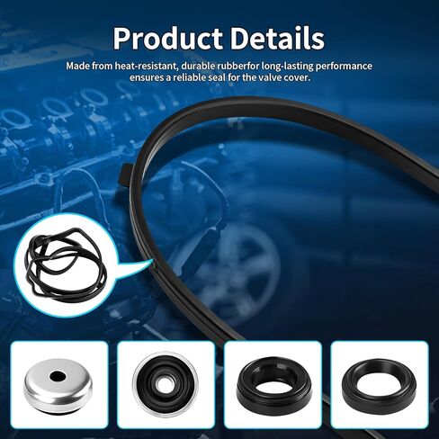 VS50614R Engine Valve Cover Gasket Set Fits for 2002-2015 Honda Accord Civic CRV Element Crosstour, 2002-20015 Acura CSX TSX RSX RDX ILX, 2.0L 2.4L, Valve Cover Gasket Kit Replace VS50382A 56029300 in Kuwait