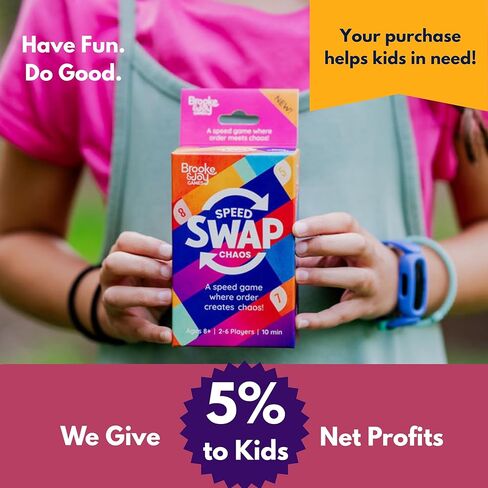 Brooke & Joy Games - Speed Swap Chaos – Where Order Creates Chaos! Fast, Fun Family Card Game for Kids, Teens & Adults, Easy to Learn, Perfect for Game Night & Travel, 10-Minute Party Game, Ages 8+ in Kuwait