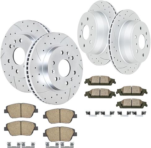 Acinoparts Front and Rear Brake Kit Drilled and Slotted Brake Rotors Ceramic Brake Pads Fit for Chevrolet Avalanche Silverado 1500 Suburban 1500 Tahoe GMC Sierra 1500 Yukon Cadillac Escalade ESV EXT in Saudi Arabia