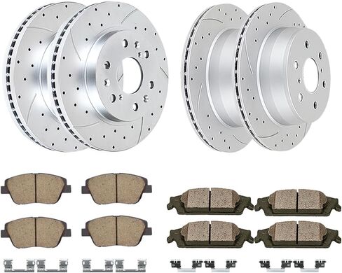 Acinoparts Front and Rear Brake Kit Drilled and Slotted Brake Rotors Ceramic Brake Pads Fit for Chevrolet Avalanche Silverado 1500 Suburban 1500 Tahoe GMC Sierra 1500 Yukon Cadillac Escalade ESV EXT in Saudi Arabia