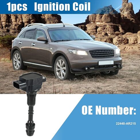 ملف إشعال X AUTOHAUX لسيارة إنفينيتي FX45 4.5L V8 - غاز 2003-2008 لسيارة إنفينيتي M45 4.5L V8 - غاز 2003-2010 22448-AR215 معدن بلاستيك أسود in Kuwait