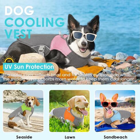 AOFITEE Dog Cooling Vest Small Dog, Breathable Cooling Dog Shirt Dog UV Protection Shirt, Cooling Dog Shirt with Harness D-Ring, Lightweight Dog Cooling Jacket for Small Medium and Large Dogs in Saudi Arabia