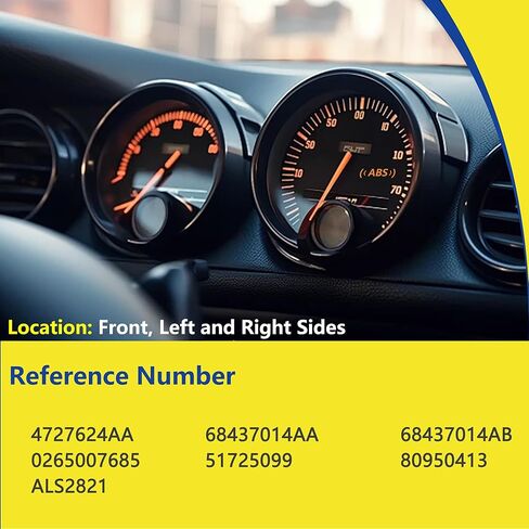مستشعر سرعة عجلة ABS أمامي يسار أو يمين متوافق مع 2014-2025 Ram ProMaster 1500 2500 3500 ProMaster EV 0265007685 ALS2821 قطعتان in Kuwait
