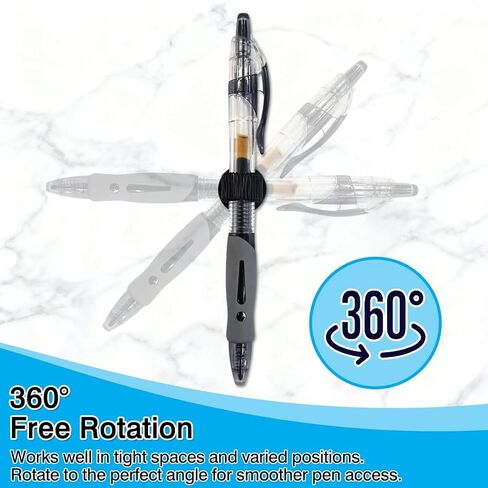 Black Metal Spring Pen Holder Clips Set of 10, Self-Adhesive Adjustable Pencil Organizer for Fridges, Desk & Bulletin Boards in Saudi Arabia