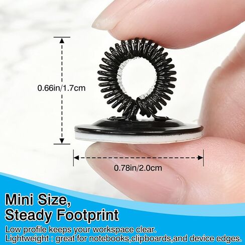 Black Metal Spring Pen Holder Clips Set of 10, Self-Adhesive Adjustable Pencil Organizer for Fridges, Desk & Bulletin Boards in Saudi Arabia
