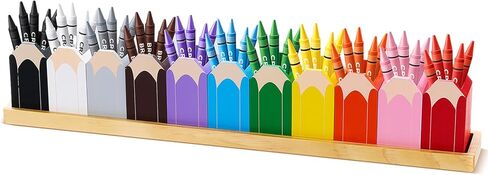 11 Pcs Pencil Shaped Crayon Holder with Stand Wooden Crayon Organizer for Classroom Colored Pencil Holder for Classroom Office Back to School Supplies (Pencils Not Included) in Saudi Arabia