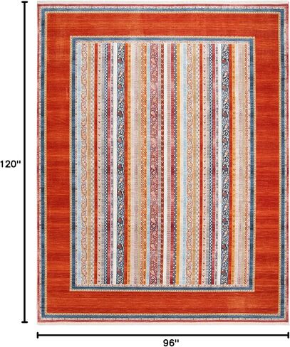 SAFAVIEH Bokhara Collection 8' x 10' Orange / Blue BOK138P Fringe Area Rug in Saudi Arabia