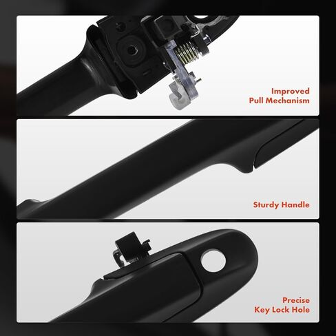 A-Premium Front Left Driver Side Exterior Door Handle Compatible with Honda Accord 2003 2004 2005 2006 2007 Sedan, Smooth Black, Replace# 72180-SDA-A01, 72180-SDA-A51 in Kuwait