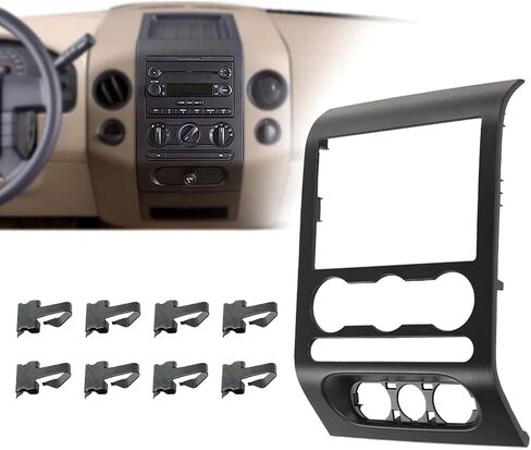 مناسب لـ 2004-2008 F0rd F150 داش راديو المناخ الحافة المركزية لوحة الكسوة السوداء in Kuwait