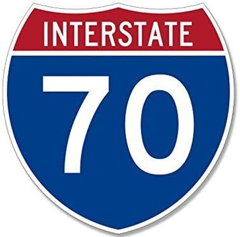 Magnet Interstate 70 Colorado Freeway Sign Shaped Magnetic Sticker (Road Trip Travel rv CO Denver Rocky Mountains) in Kuwait