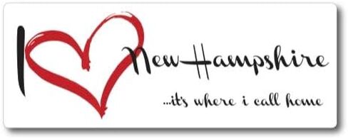 ملصق Magnet Me Up I Love New Hampshire، إنه المكان الذي أتصل به بالمنزل في ولاية الولايات المتحدة الأمريكية، مغناطيس سيارات عالي التحمل مقاس 3×8 بوصة لسيارة شاحنة الدفع الرباعي in Kuwait