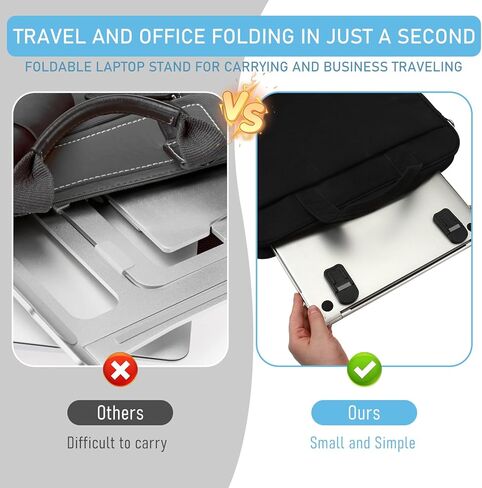 4 Pcs Portable Keyboard Riser, Dual Tilt Angle Adjustment Foldable Laptop Stand for Desk Self-Adhesive Plastic Laptop Feet Invisible Computer Keyboard Lift for Most Keyboards Black (25mm and 40mm) in Kuwait